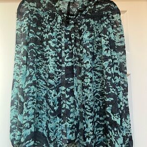 Bellatrix by Anthropologie Black and Green Women's Blouse